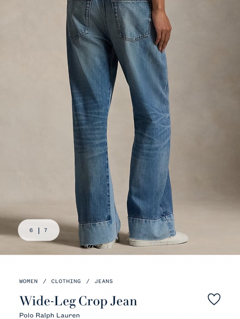 Polo Ralph Lauren - Wide Leg Crop Jean - Picture 4 of 4
